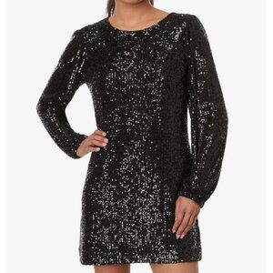 NWT $268 Lilly Pulitzer Women’s Nicoline Long-Sleeve Romp Black Sequin Dress